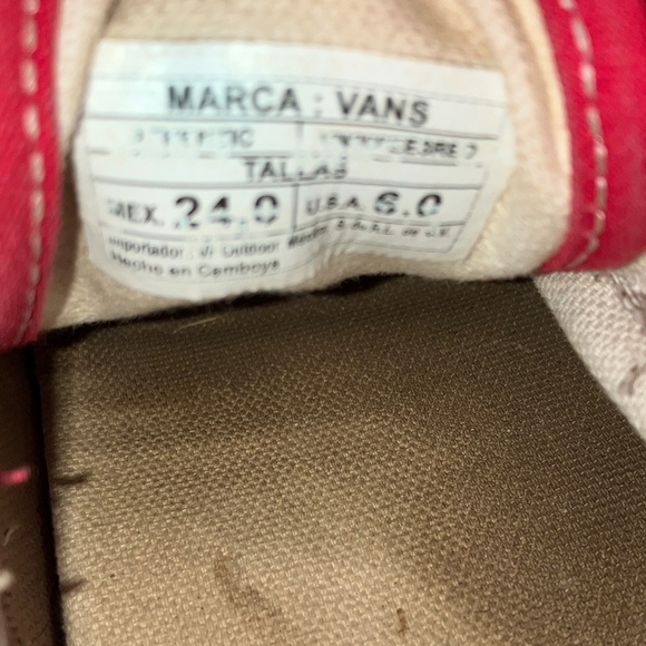 Vans unisex men’s size 6 / women’s 7 1/2 - 24 cms Classic Red Canvas Sneakers - Picture 5 of 15